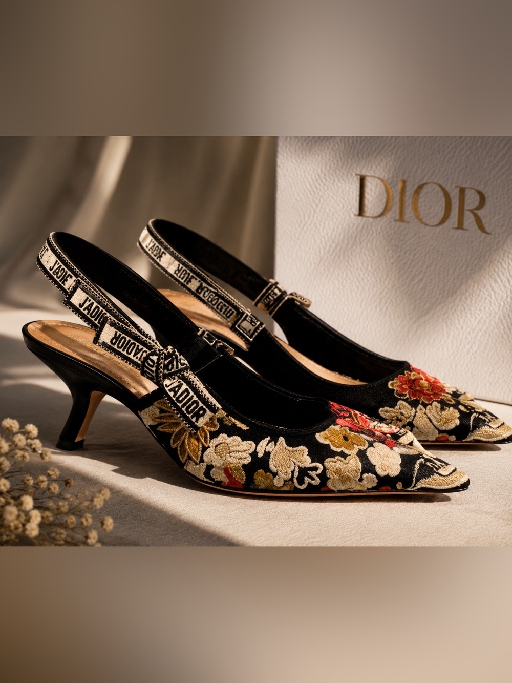 Christian Dior J’Adior Embroidered Floral Slingback Heels Pumps EU 41 - Picture 5 of 17